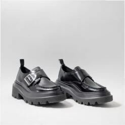 G.H. BASS PLATFORM DERBY BLACK