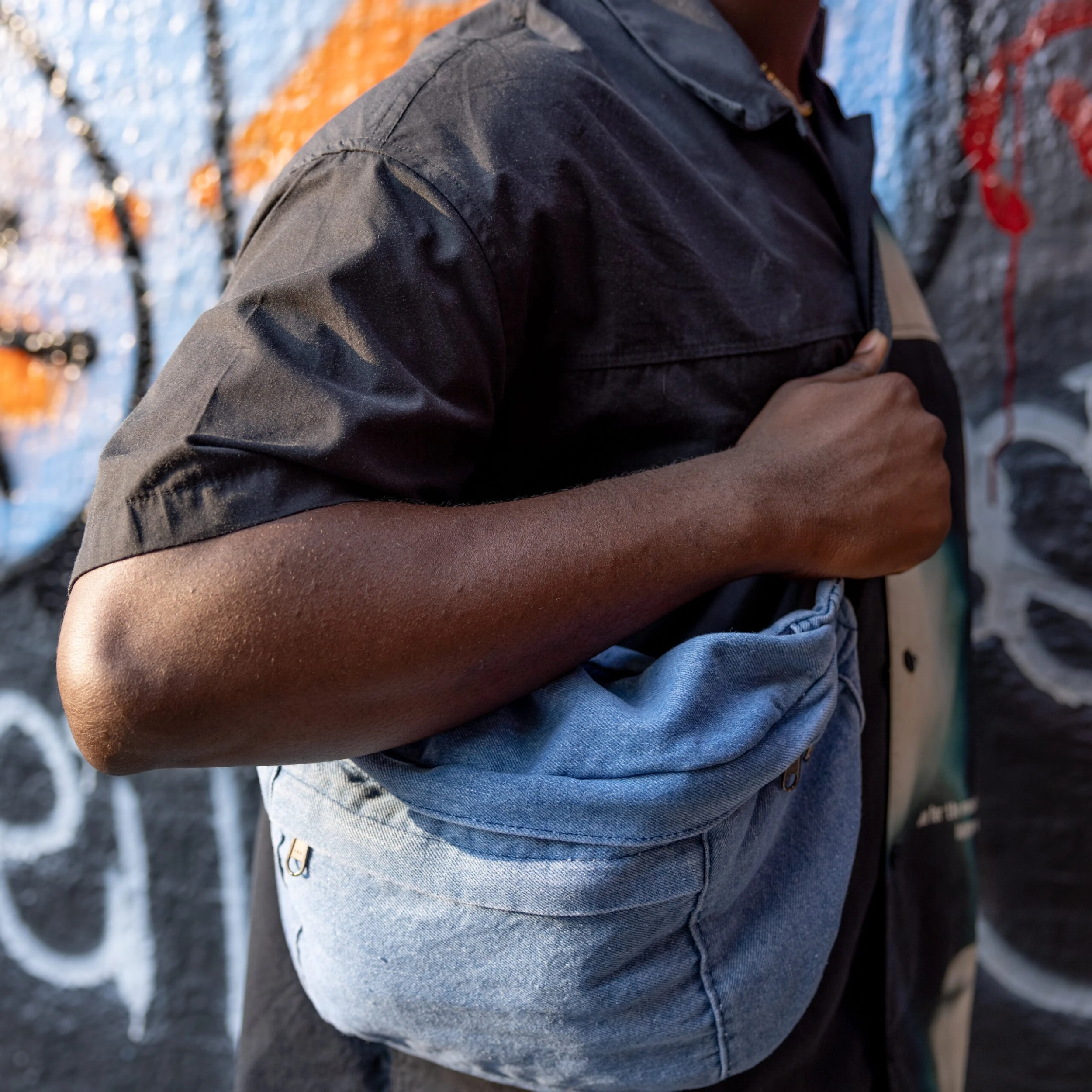 DENIM CRESCENT BAG - Image 2